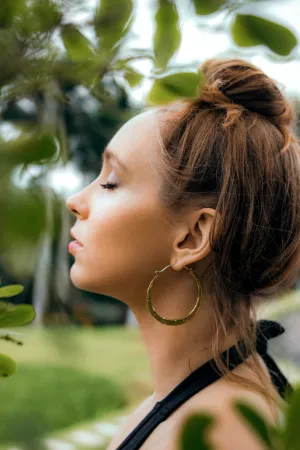 Gypsy hoop earrings - brass