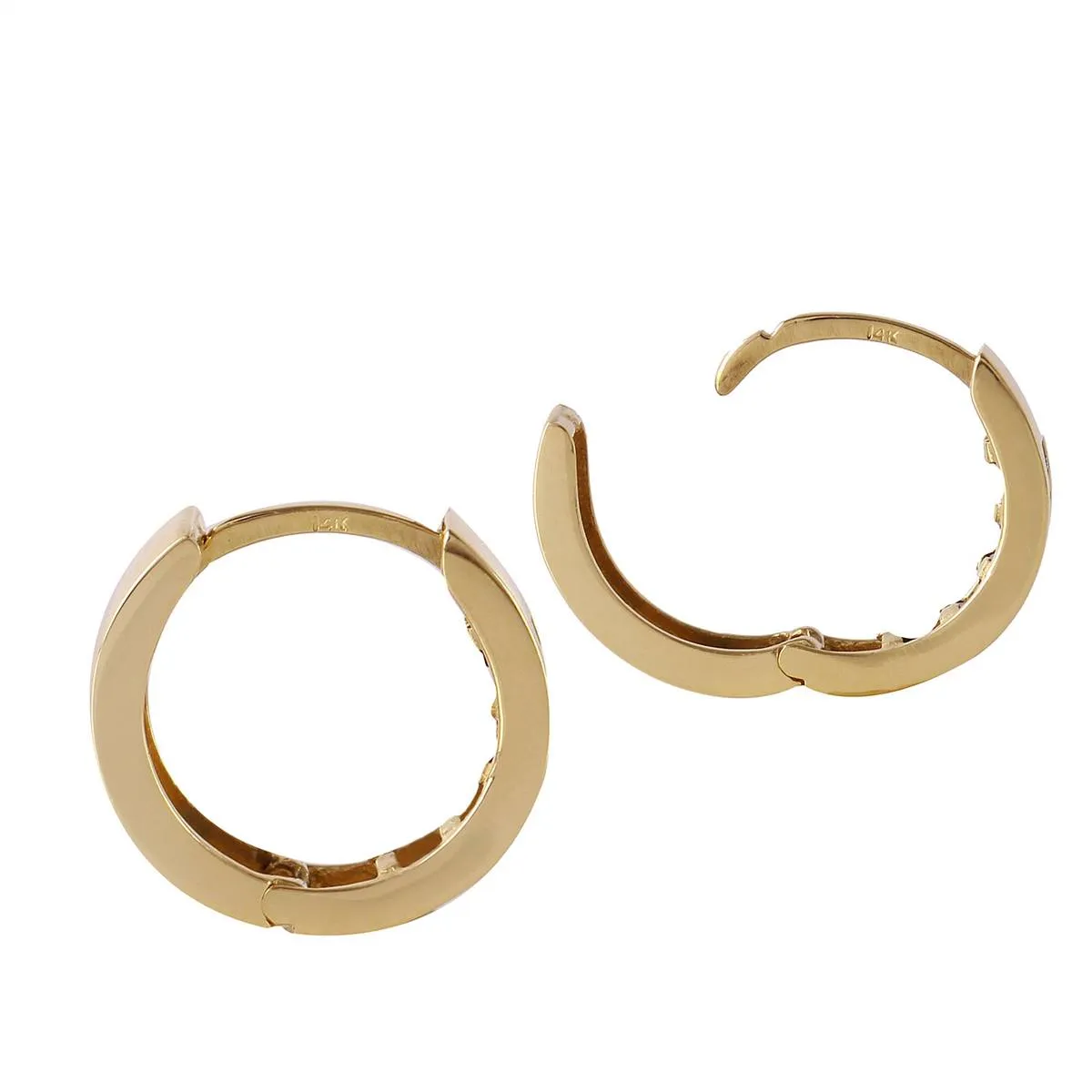 0.04 Carat 14K Solid Yellow Gold Hoop Huggie Earrings Diamond