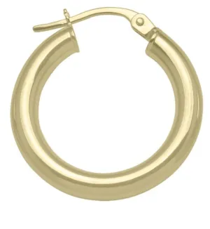 10K Yellow Gold Medium Plain Hoops