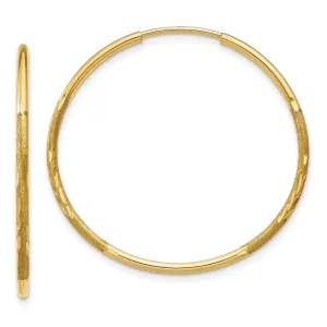 1.25mm, 14k Gold, Diamond-cut Endless Hoops, 28mm (1 1/10 Inch)