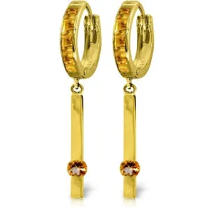 1.35 Carat 14K Solid Yellow Gold Worthwhile Citrine Earrings