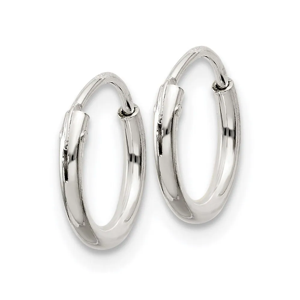 1.3mm, Sterling Silver, Endless Hoop Earrings - 10mm (3/8 Inch)