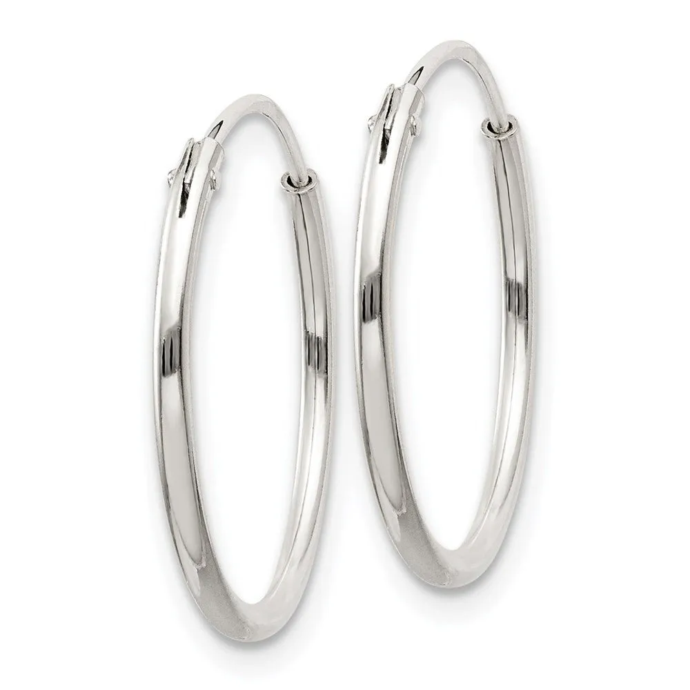 1.3mm, Sterling Silver, Endless Hoop Earrings - 19mm (3/4 Inch)