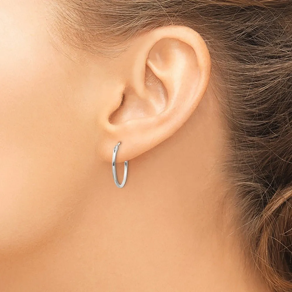 1.3mm, Sterling Silver, Endless Hoop Earrings - 19mm (3/4 Inch)