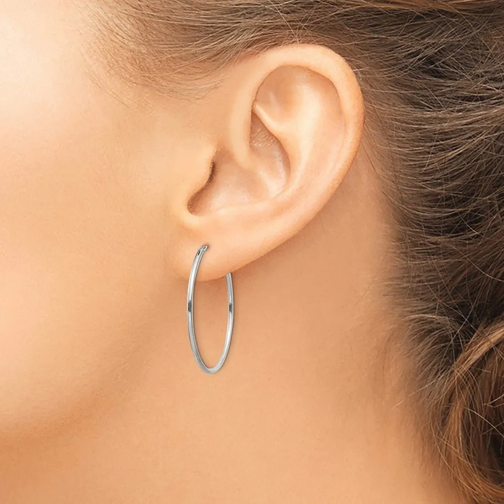 1.3mm, Sterling Silver, Endless Hoop Earrings - 30mm (1 1/8 Inch)