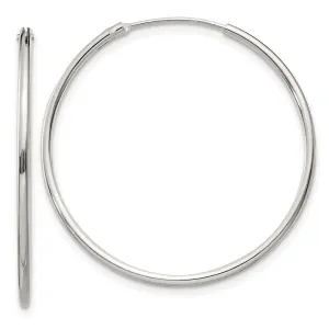 1.3mm, Sterling Silver, Endless Hoop Earrings - 30mm (1 1/8 Inch)