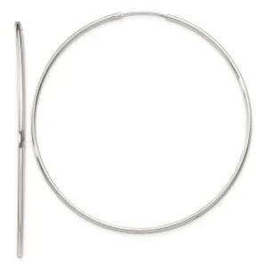 1.3mm, Sterling Silver, Endless Hoop Earrings - 54mm (2 1/8 Inch)