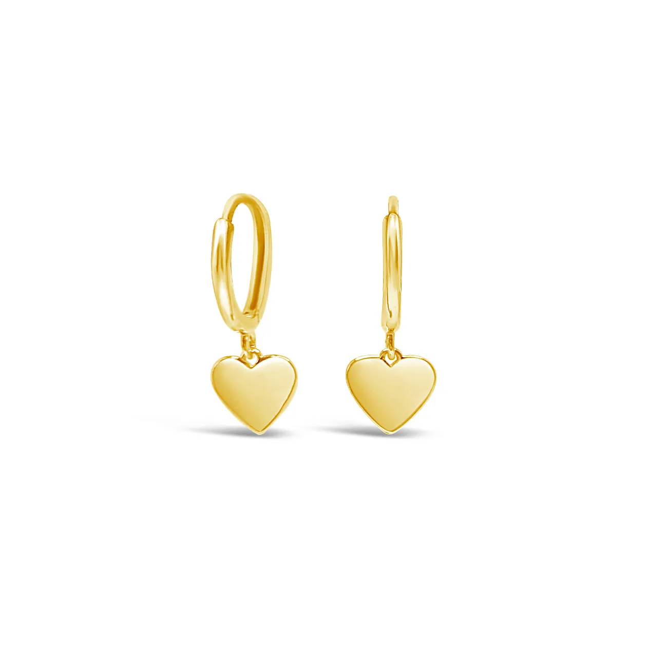 14 Karat Gold Dangling Heart Huggies