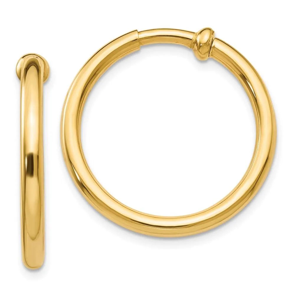 14k Non-Pierced Hoops Earrings