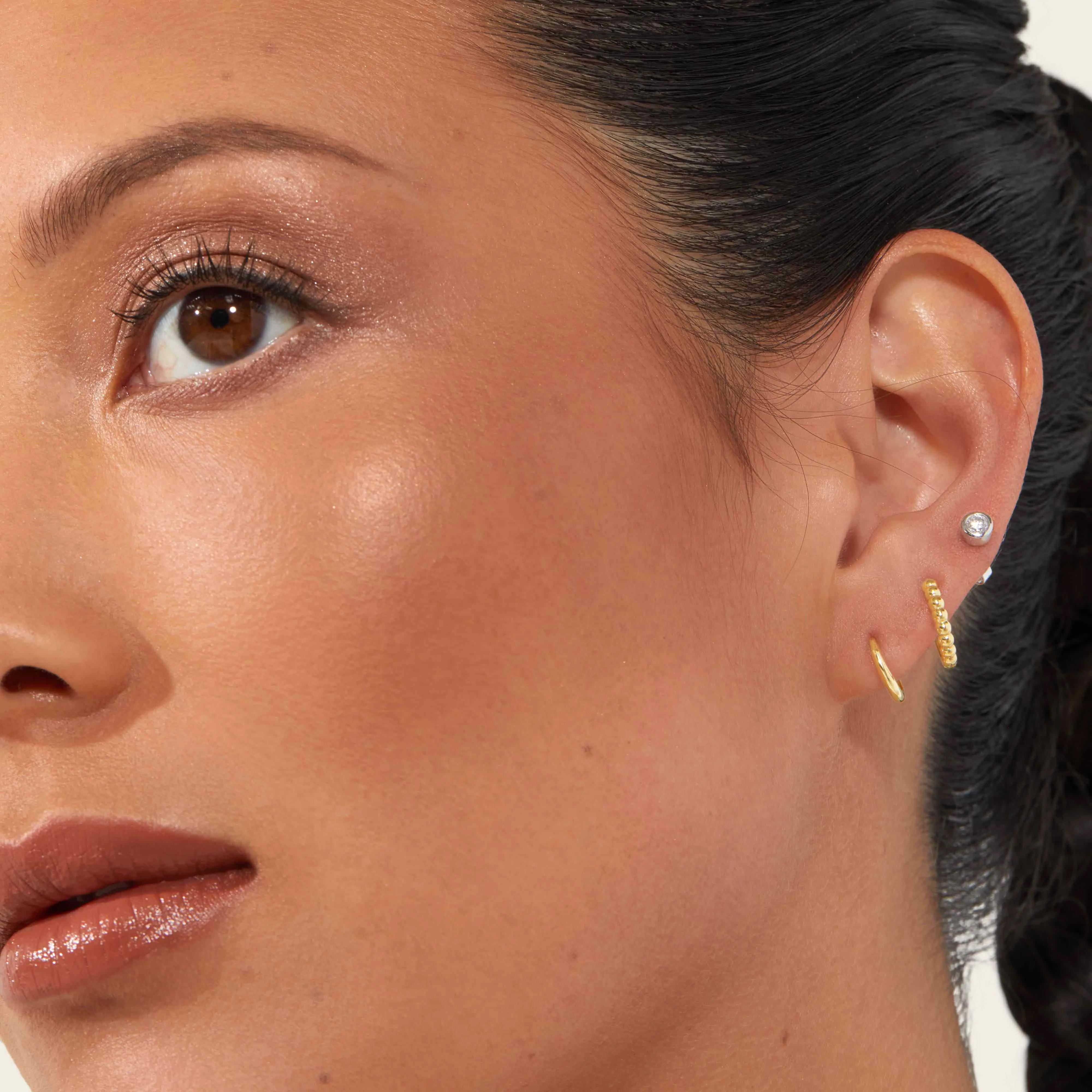 14k Solid Gold Mini Hoops