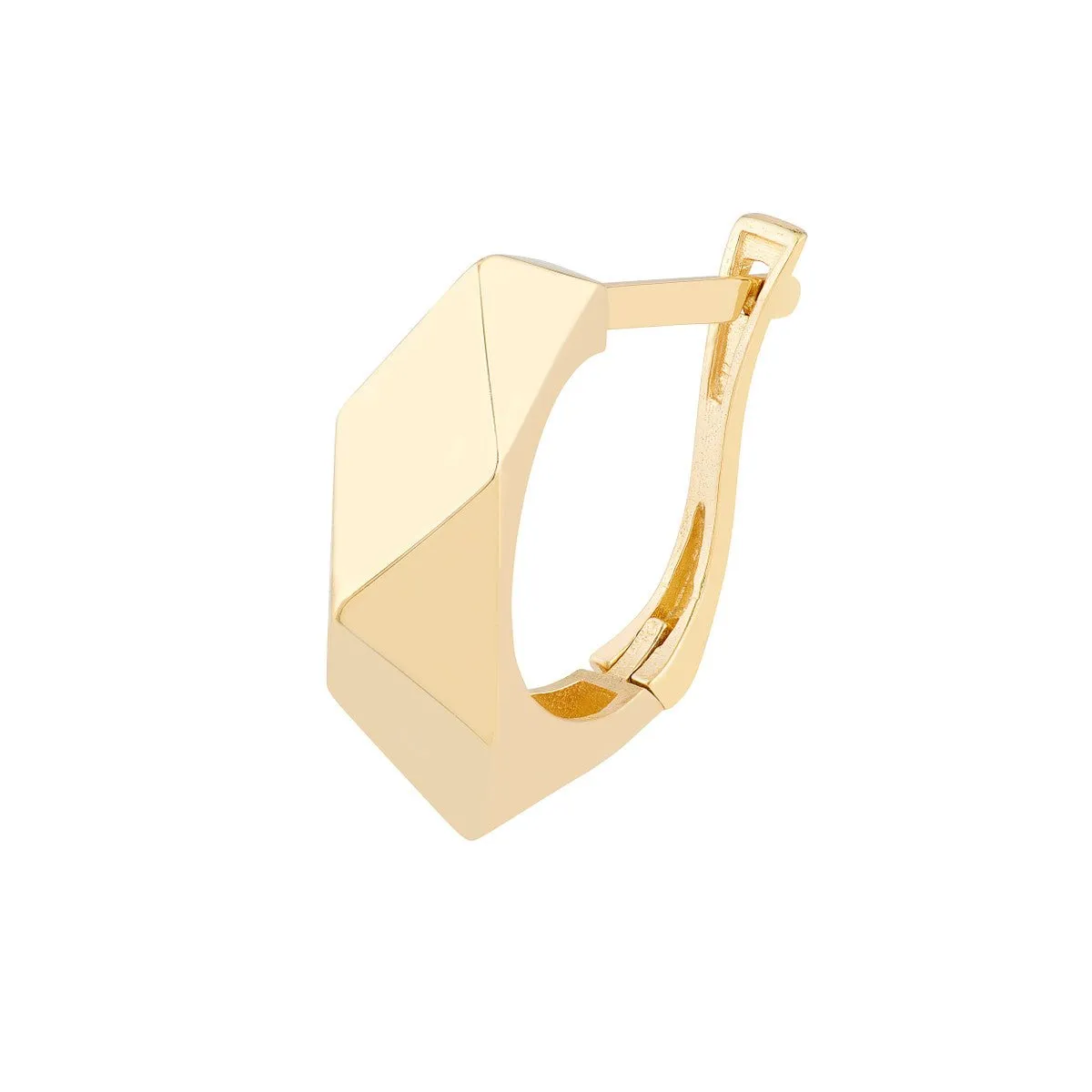 14K Yellow Gold Geometric Dome Earrings