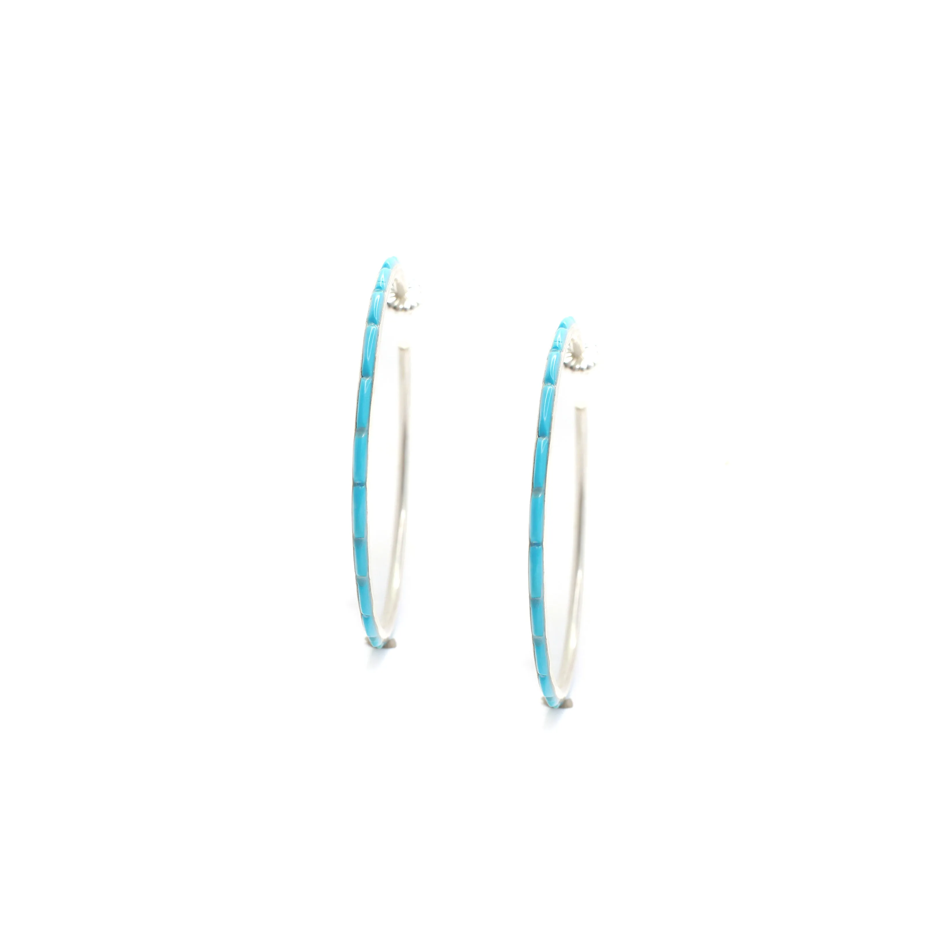 2 1/4" Turquoise Hoops