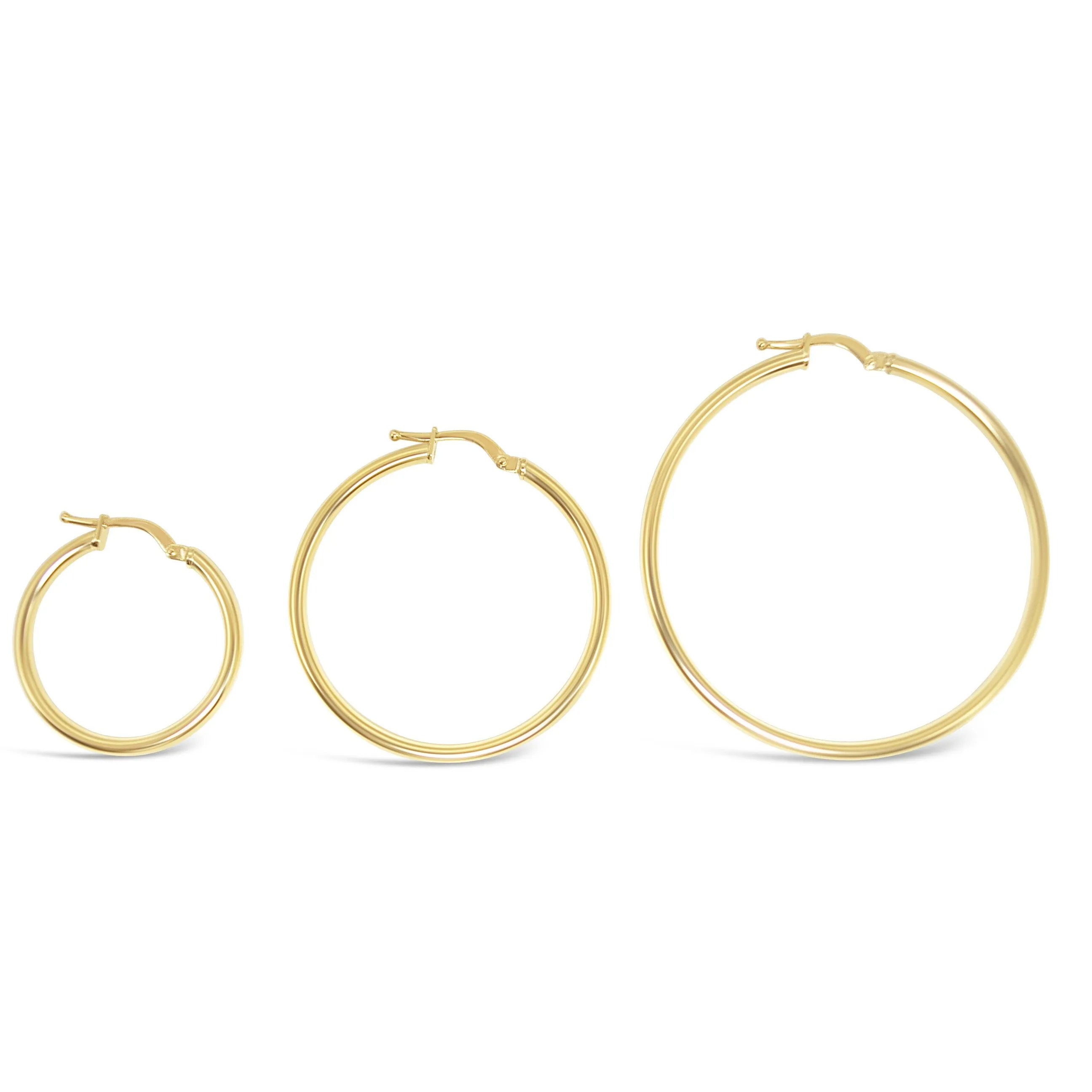 2mm Gold Hoops - Large - small dent