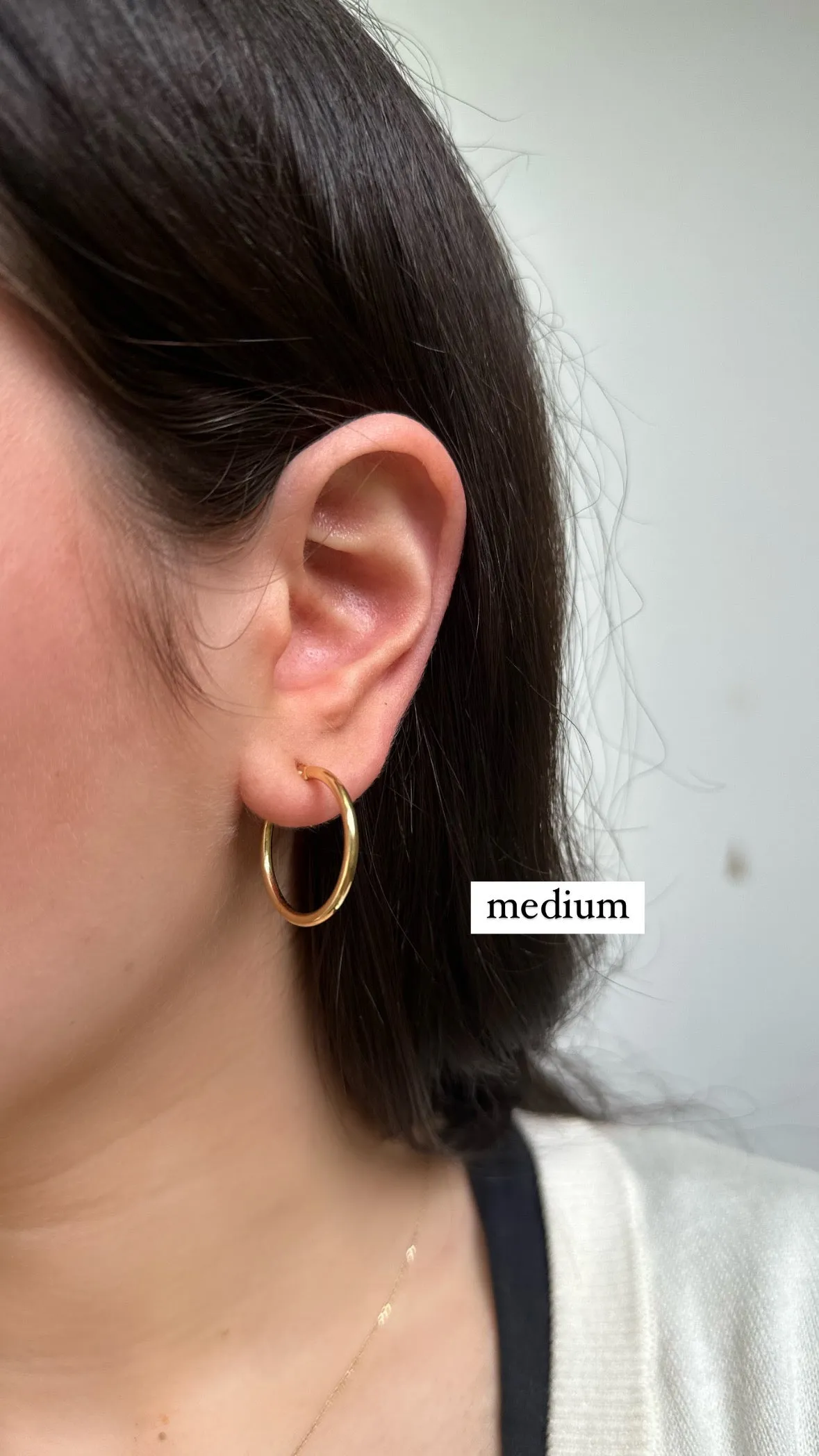 2mm Gold Hoops - Medium - Single Earring