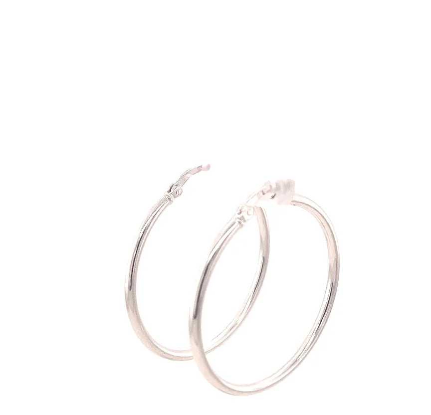 35mm Sterling Silver Hoop Earrings