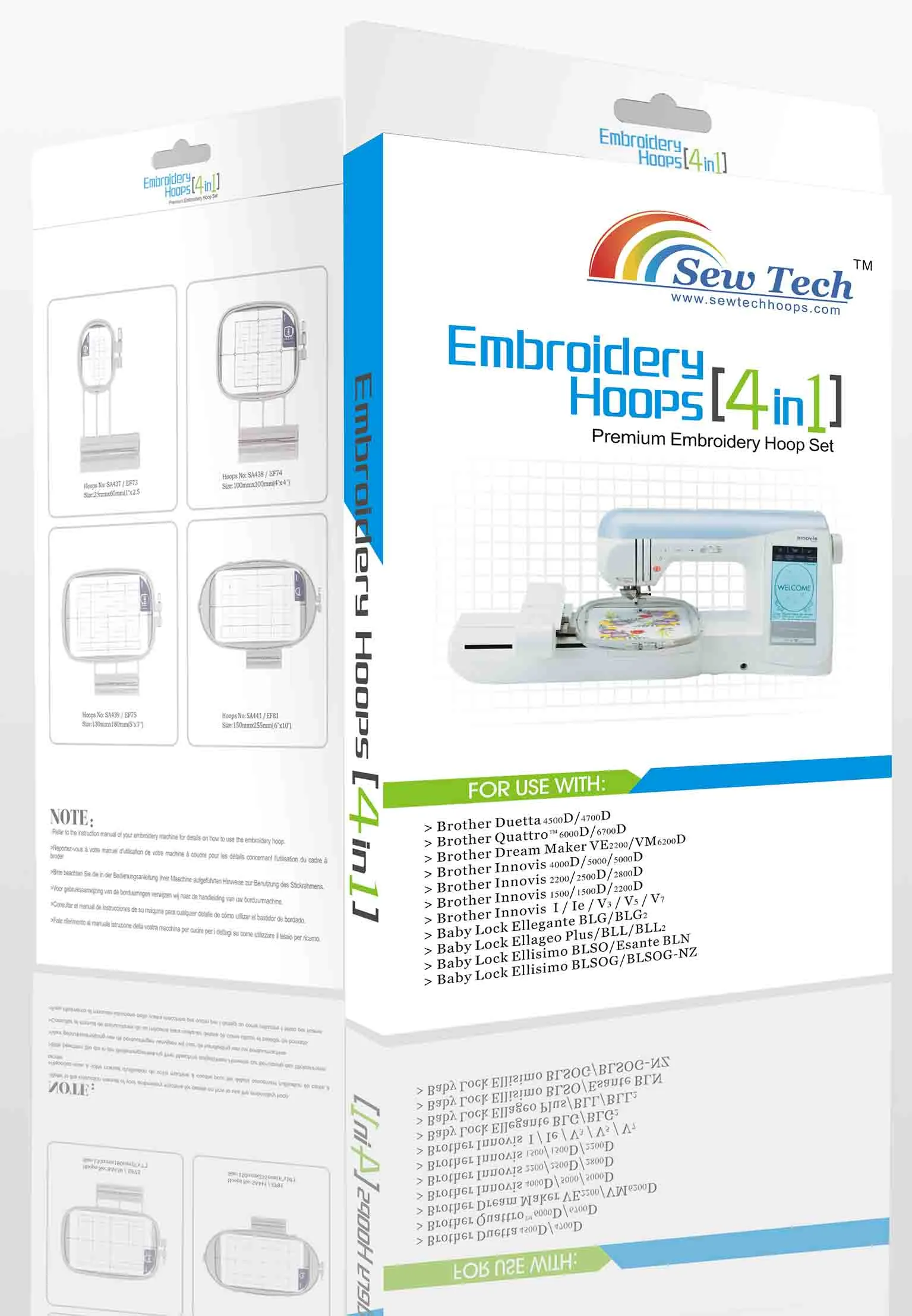 4 Pc. Embroidery Hoop Set - Kit B (SA437, SA438, SA439, SA441) - CLEARANCE PRODUCT - Originally $69.95