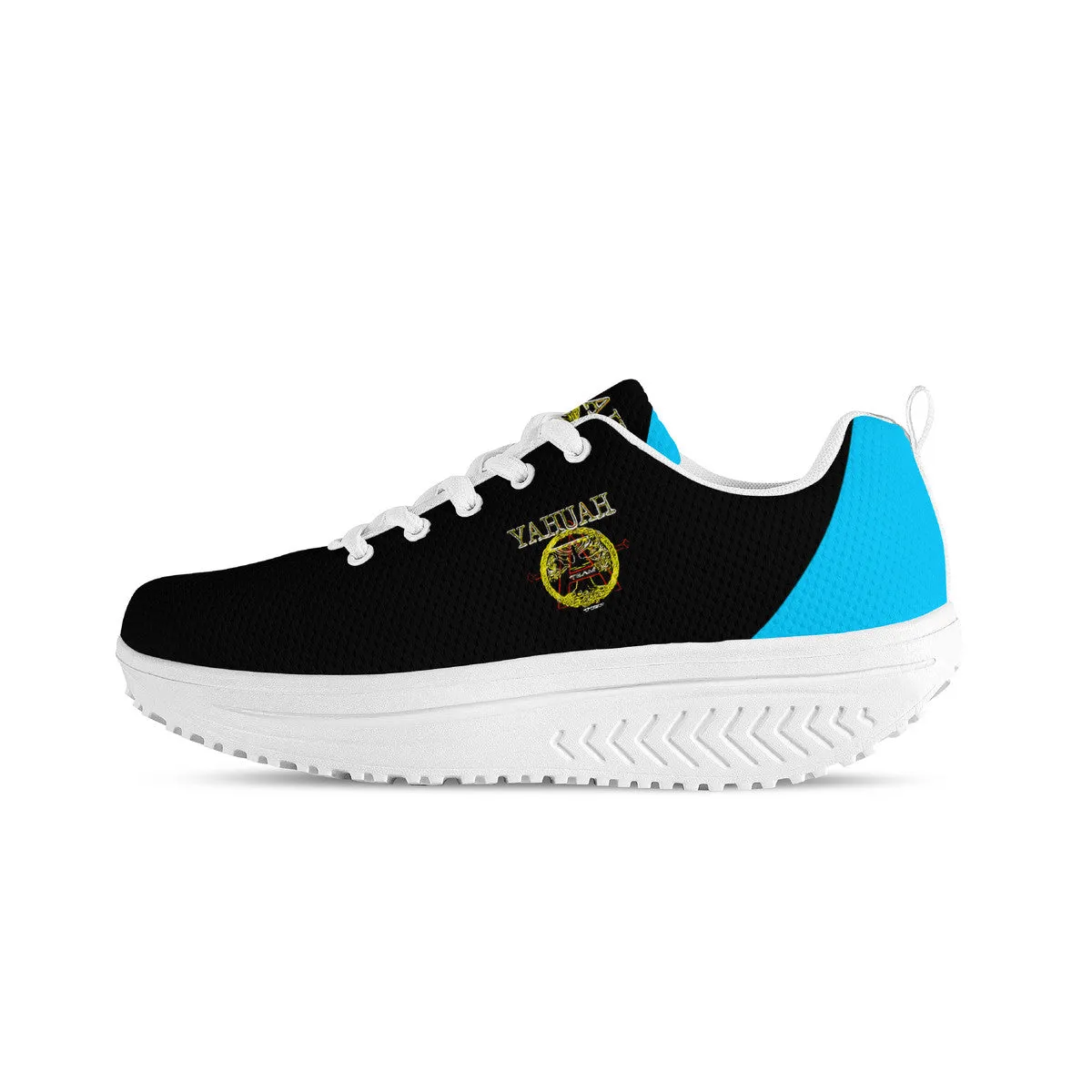 A-Team 01 Blue Ladies Mesh Heightened Rocking Sneakers