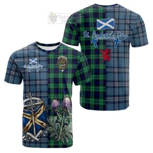 Abercrombie Tartan Cotton T-shirt Happy St. Andrew's Day Half Tartan Style