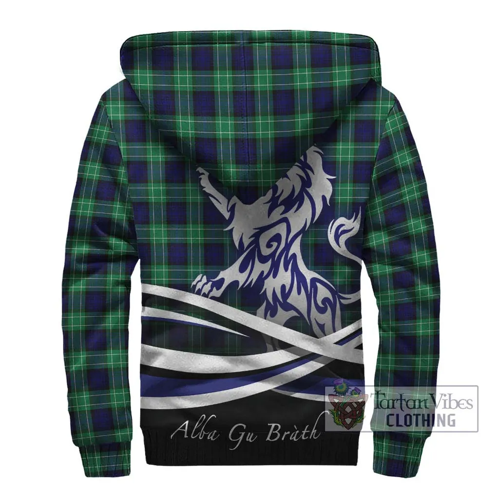 Abercrombie Tartan Sherpa Hoodie with Alba Gu Brath Regal Lion Emblem