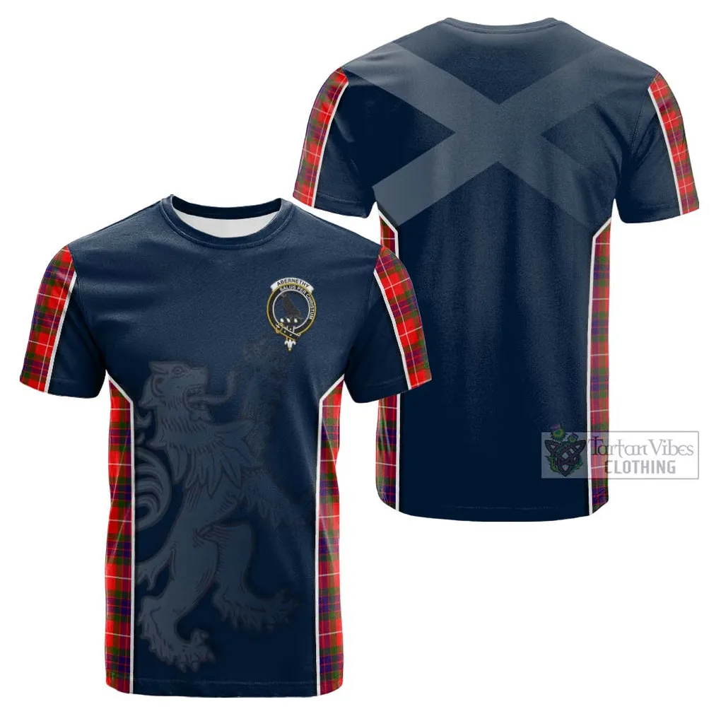 Abernethy Tartan Cotton T-shirt with Family Crest and Lion Rampant Vibes Sport Style