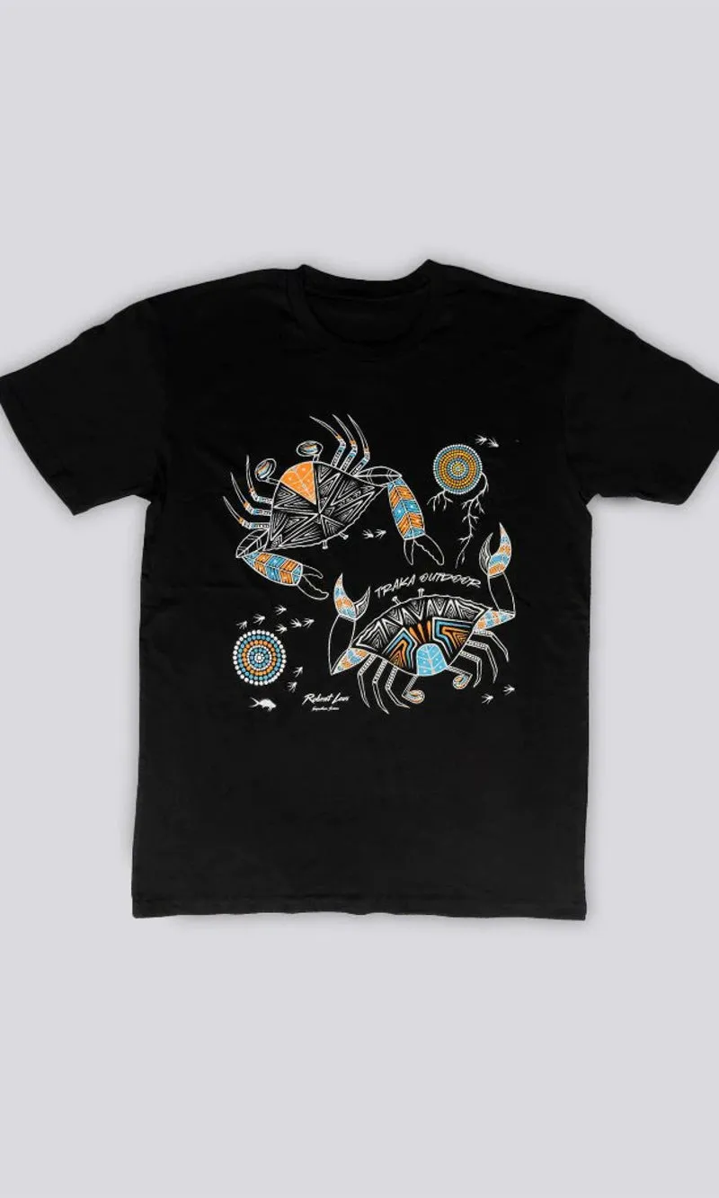 Aboriginal Art Unisex T-Shirt Mudcrab Black