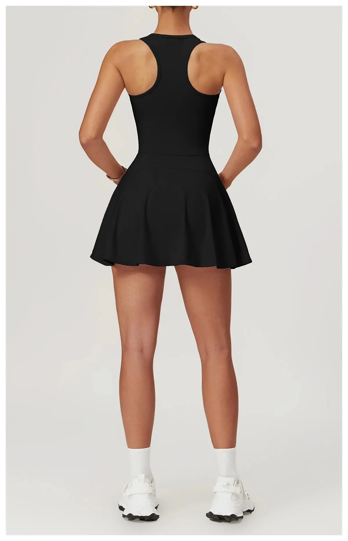 Activewear Zipper Dress with Shorts