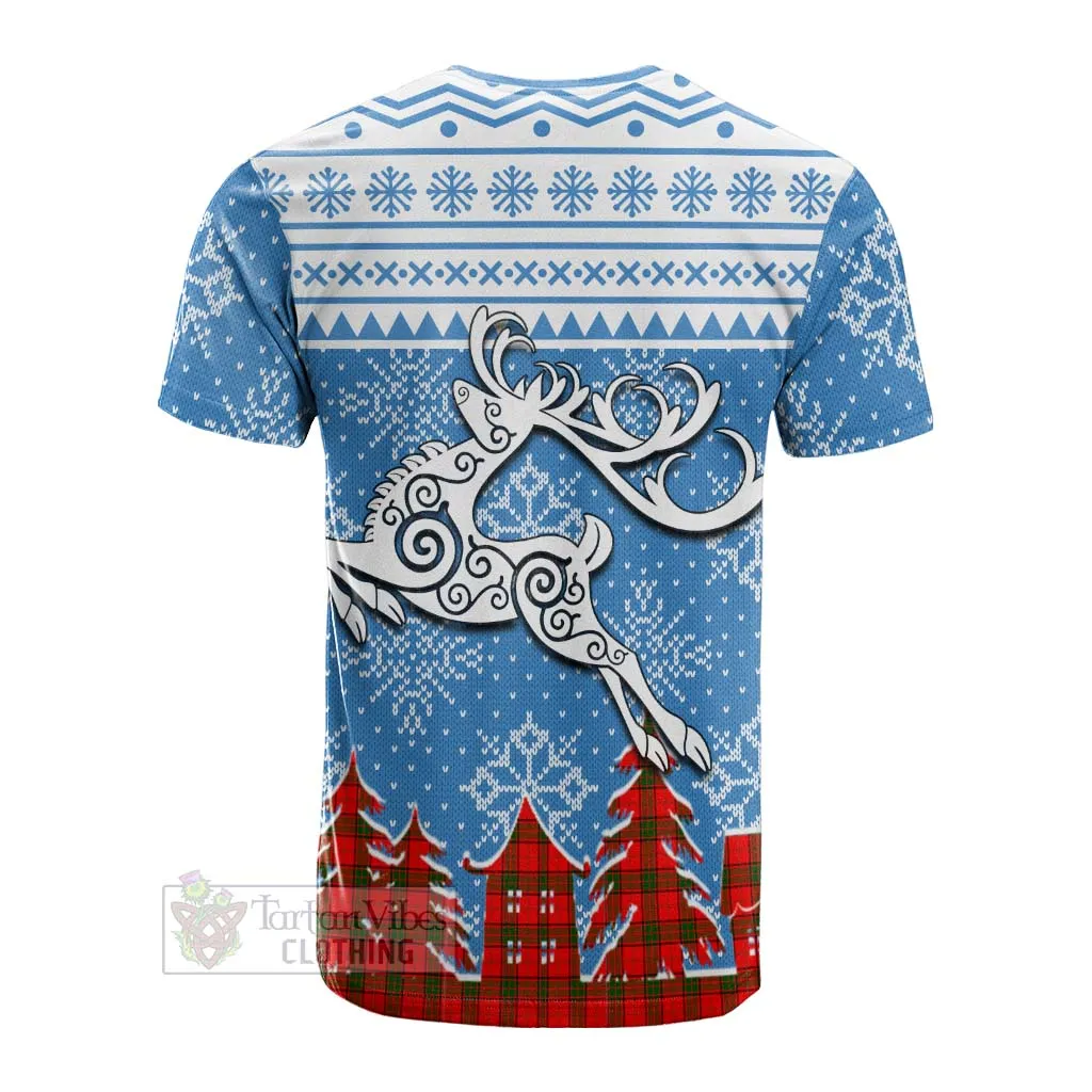 Adair Clan Christmas Cotton T-shirt Celtic Reindeer Style