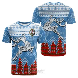 Adair Clan Christmas Cotton T-shirt Celtic Reindeer Style