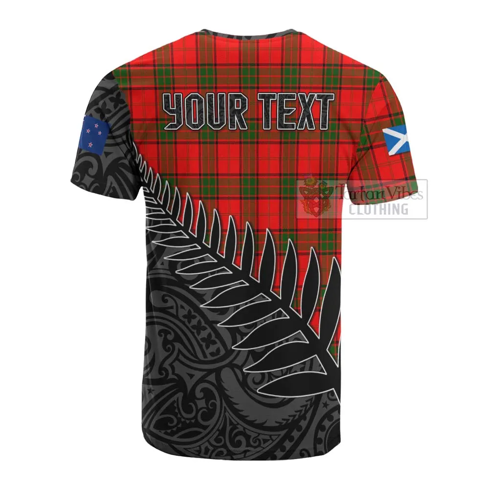 Adair Crest Tartan Cotton T-shirt with New Zealand Silver Fern Half Style