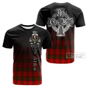 Adair Tartan Cotton T-shirt Featuring Alba Gu Brath Family Crest Celtic Inspired