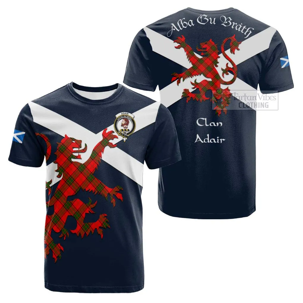 Adair Tartan Lion Rampant Cotton T-shirt Proudly Display Your Heritage with Alba Gu Brath and Clan Name