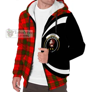 Adair Tartan Sherpa Hoodie with Family Crest Circle Style