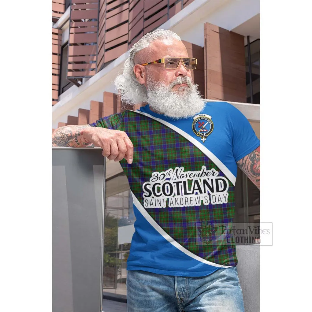 Adam Family Crest Tartan Cotton T-shirt Celebrate Saint Andrew's Day in Style