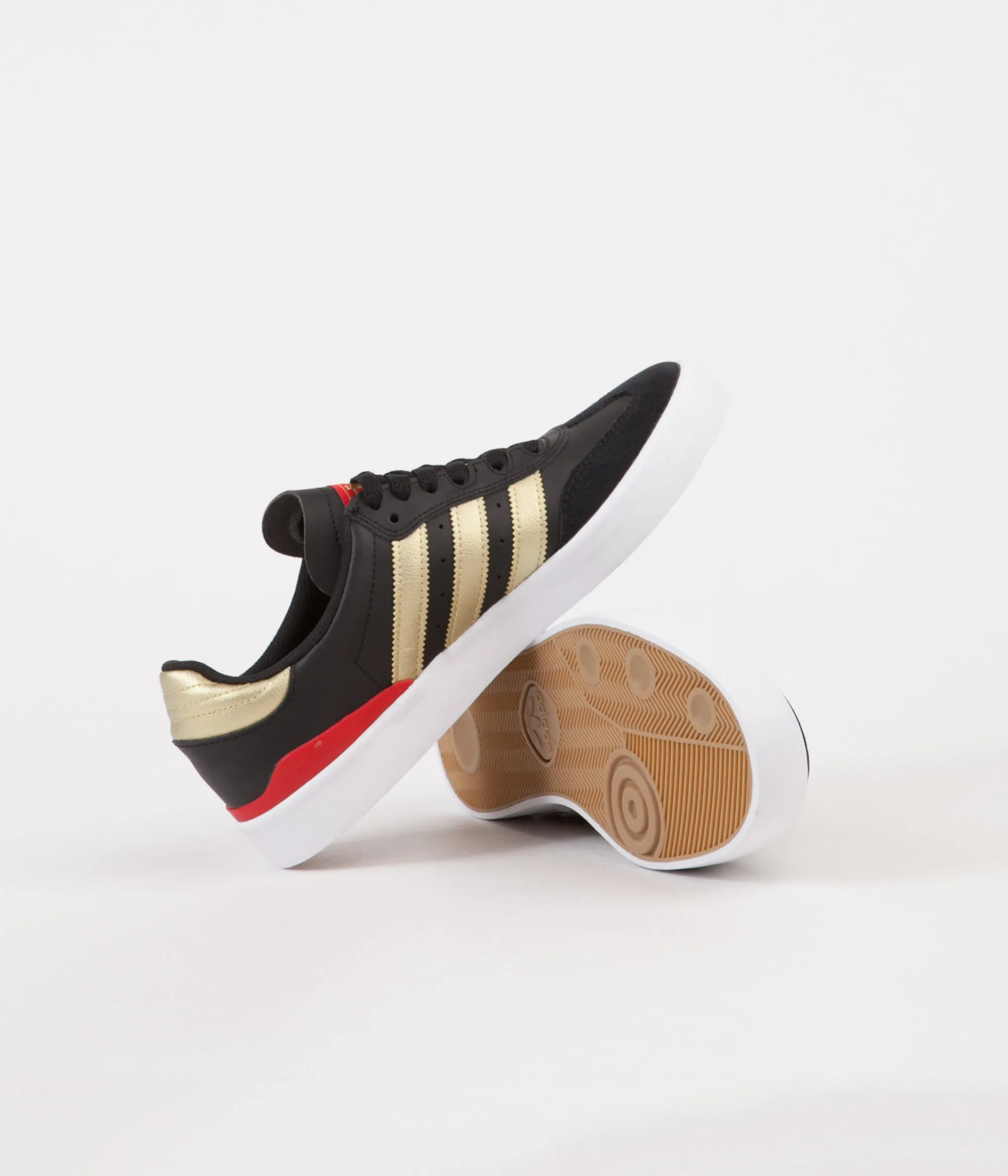 Adidas Busenitz Vulc RX Shoes - Core Black / Gold Metallic / Scarlet