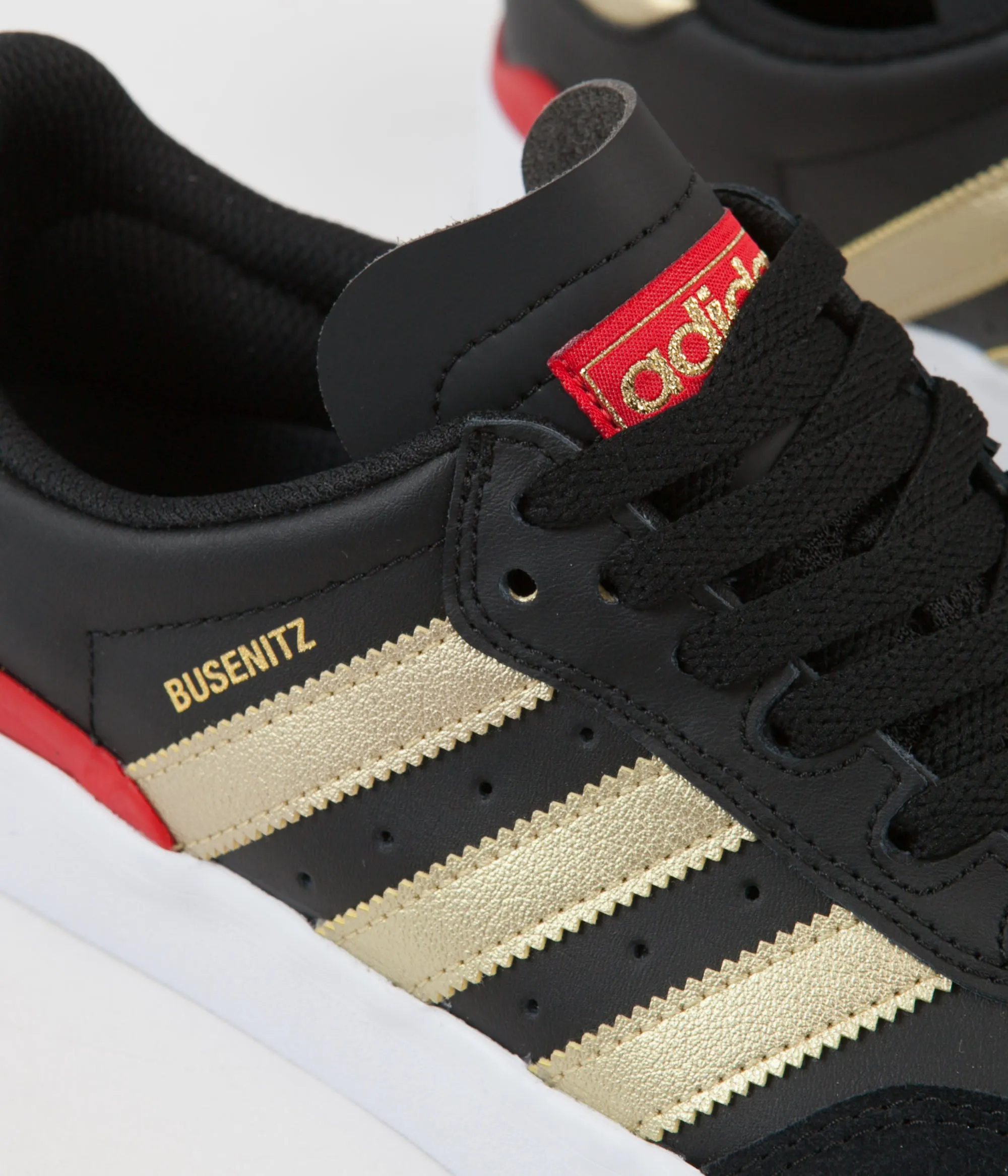 Adidas Busenitz Vulc RX Shoes - Core Black / Gold Metallic / Scarlet