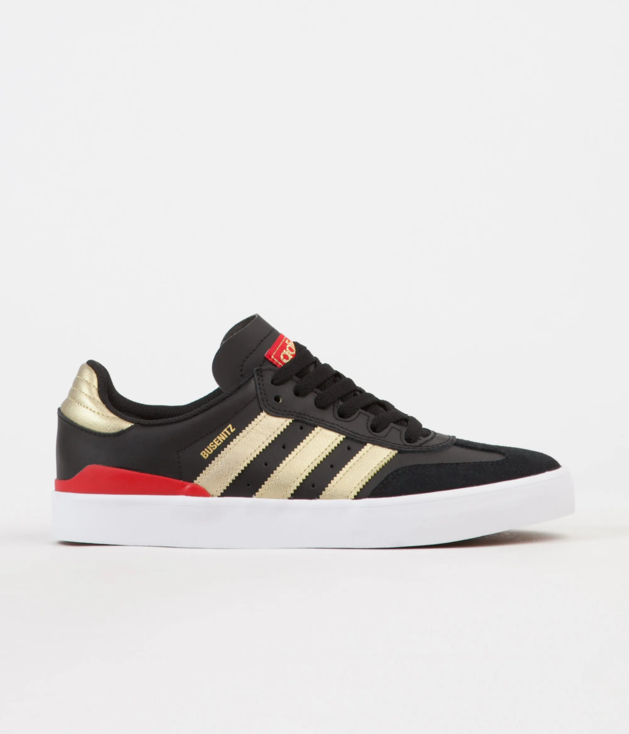 Adidas Busenitz Vulc RX Shoes - Core Black / Gold Metallic / Scarlet