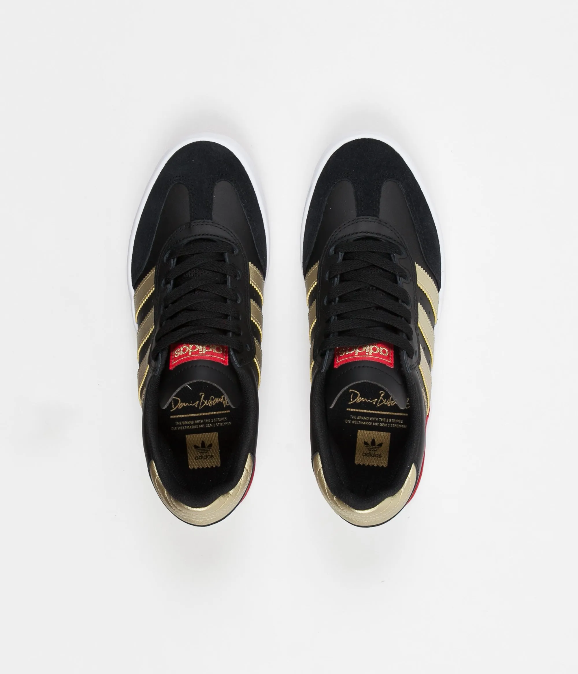 Adidas Busenitz Vulc RX Shoes - Core Black / Gold Metallic / Scarlet