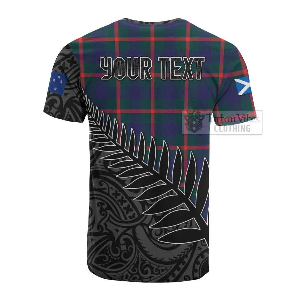 Agnew Crest Tartan Cotton T-shirt with New Zealand Silver Fern Half Style