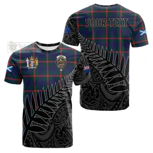 Agnew Crest Tartan Cotton T-shirt with New Zealand Silver Fern Half Style