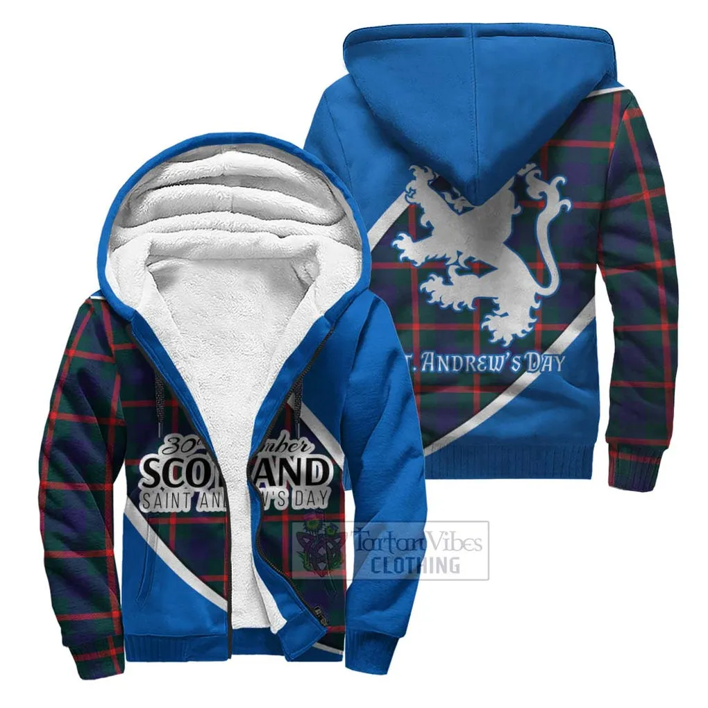 Agnew Family Crest Tartan Sherpa Hoodie Celebrate Saint Andrew's Day in Style