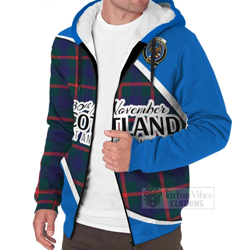 Agnew Family Crest Tartan Sherpa Hoodie Celebrate Saint Andrew's Day in Style