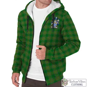 Aiken Irish Clan Tartan Sherpa Hoodie with Coat of Arms