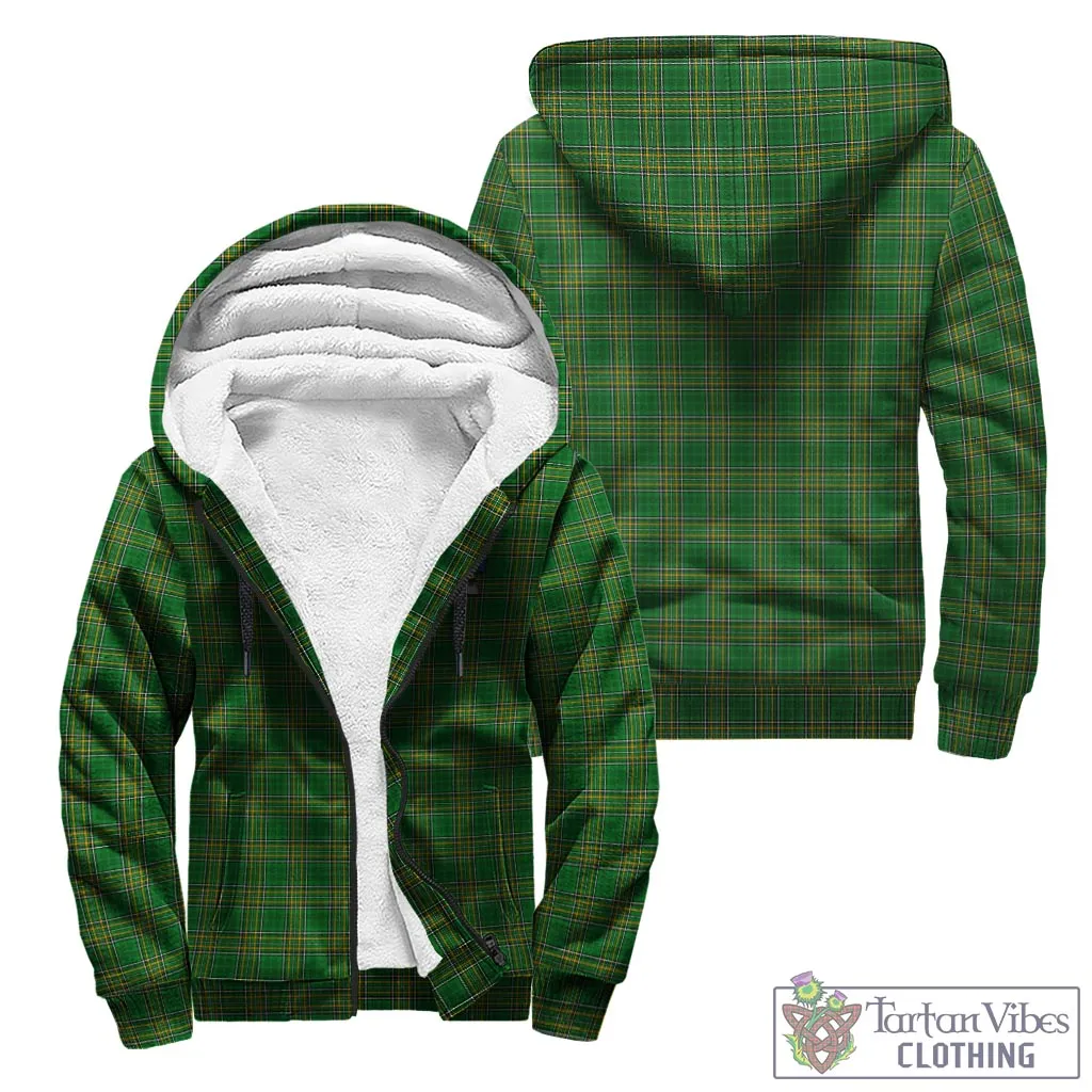 Aiken Irish Clan Tartan Sherpa Hoodie with Coat of Arms