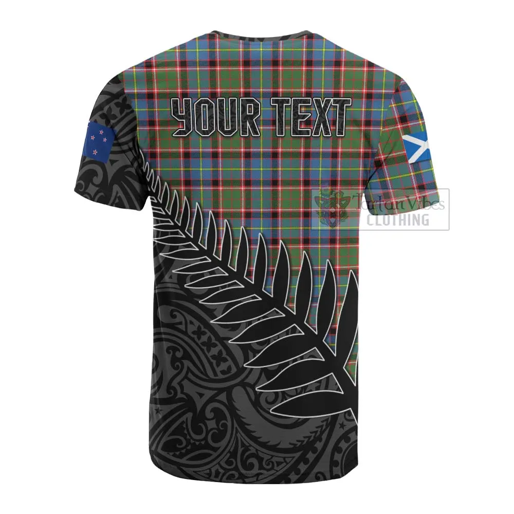 Aikenhead Crest Tartan Cotton T-shirt with New Zealand Silver Fern Half Style