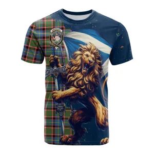 Aikenhead Tartan Family Crest Cotton T-shirt with Scottish Majestic Lion