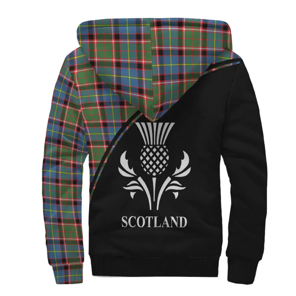 Aikenhead Tartan Sherpa Hoodie with Family Crest Curve Style