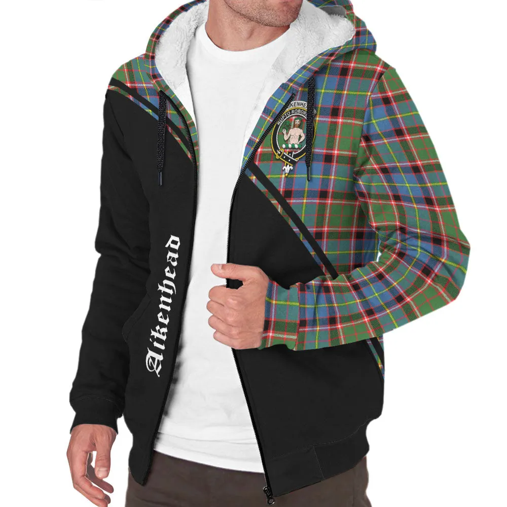 Aikenhead Tartan Sherpa Hoodie with Family Crest Curve Style