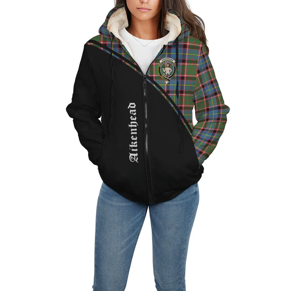 Aikenhead Tartan Sherpa Hoodie with Family Crest Curve Style