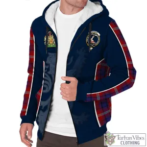 Ainslie Tartan Sherpa Hoodie with Family Crest and Lion Rampant Vibes Sport Style