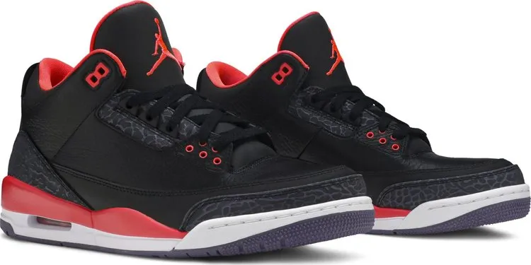 Air Jordan 3 Retro Crimson Sneakers, Black